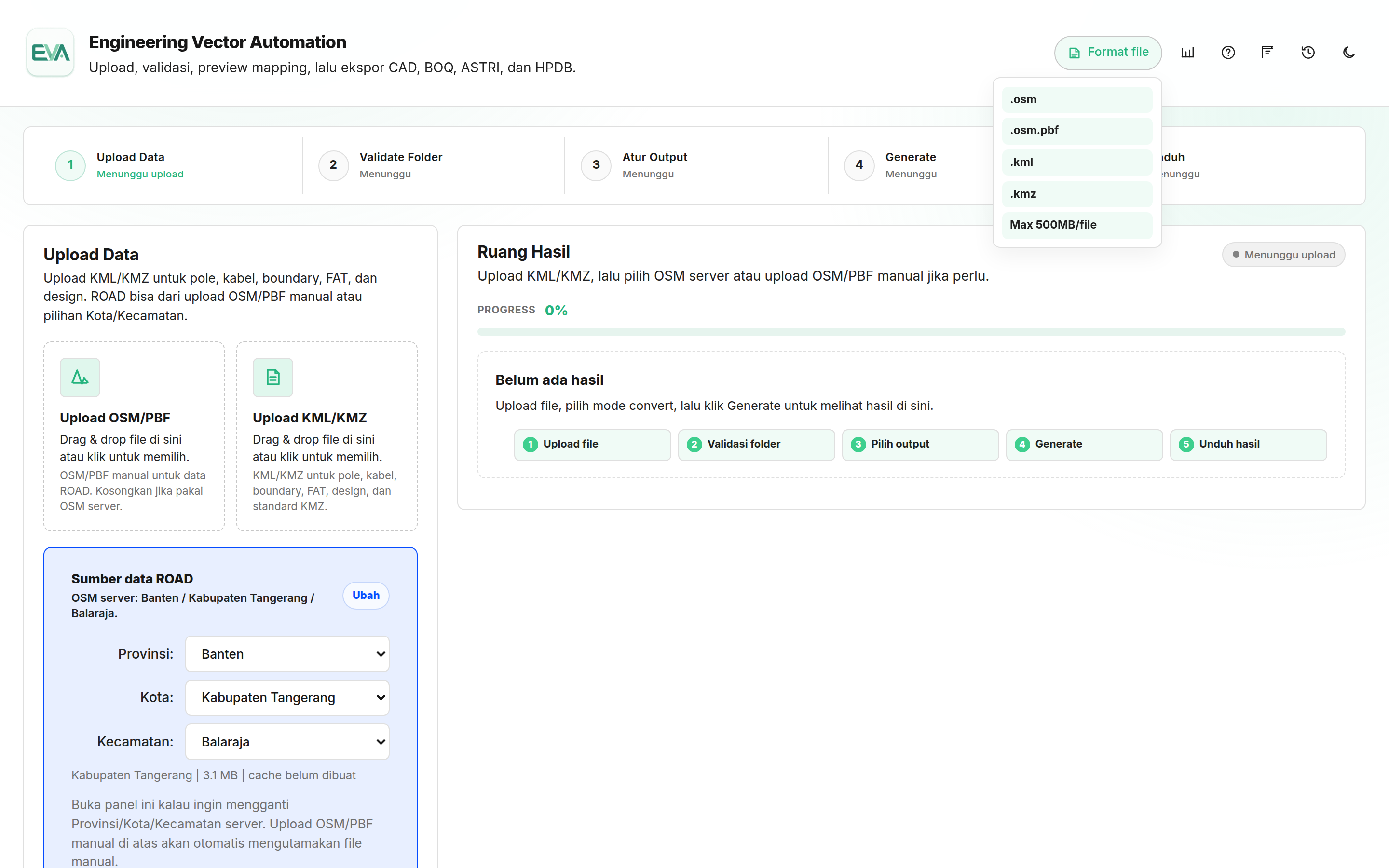 Dashboard tools EVA